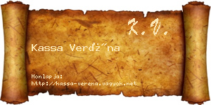 Kassa Veréna névjegykártya